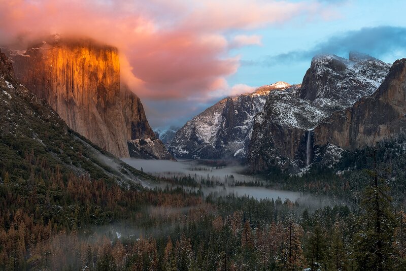 Yosemite Valley at Sunrise — Orange, Serene