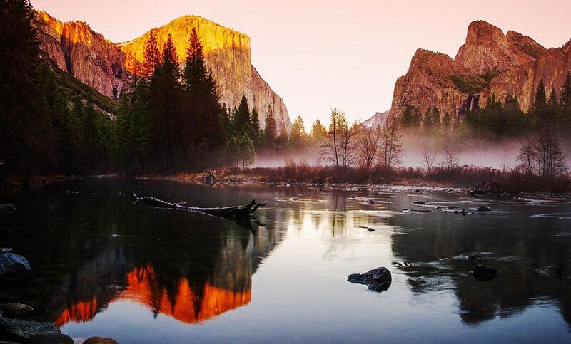 Yosemite Valley at Sunrise — Orange