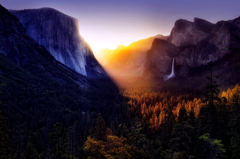 Yosemite Valley at Sunrise — Purple