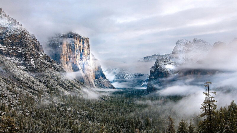 Yosemite Valley in Winter — Gray