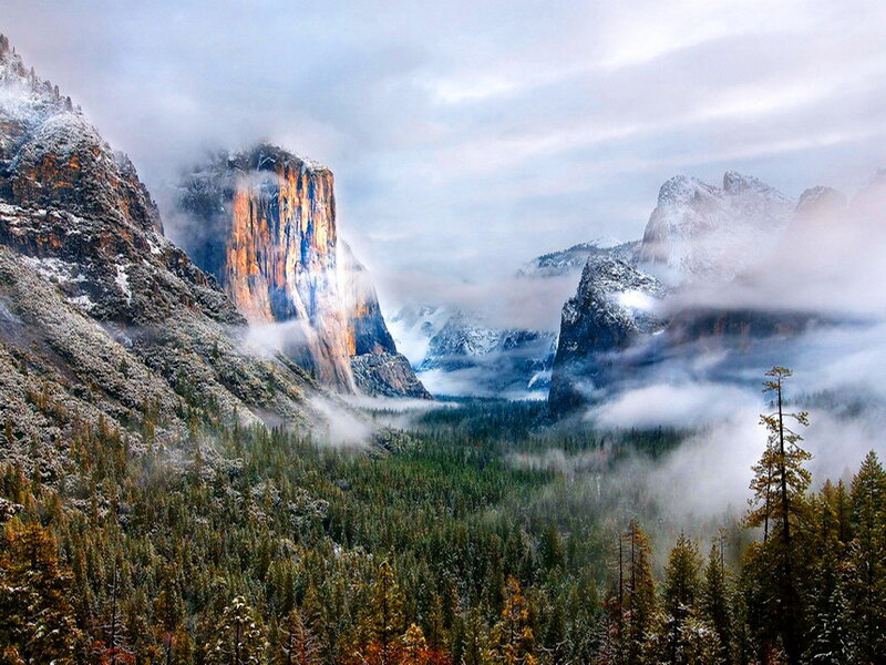 Yosemite Valley in Winter — Green