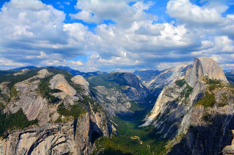 Yosemite Valley Landscape — Blue, Dramatic, Afternoon, Photograph, Mountains, Forests