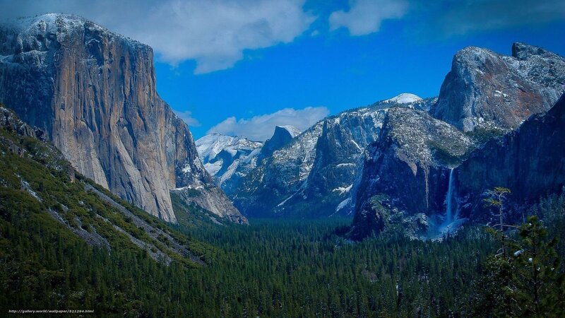Yosemite Valley Landscape — Blue, Dramatic, Spring, Photograph