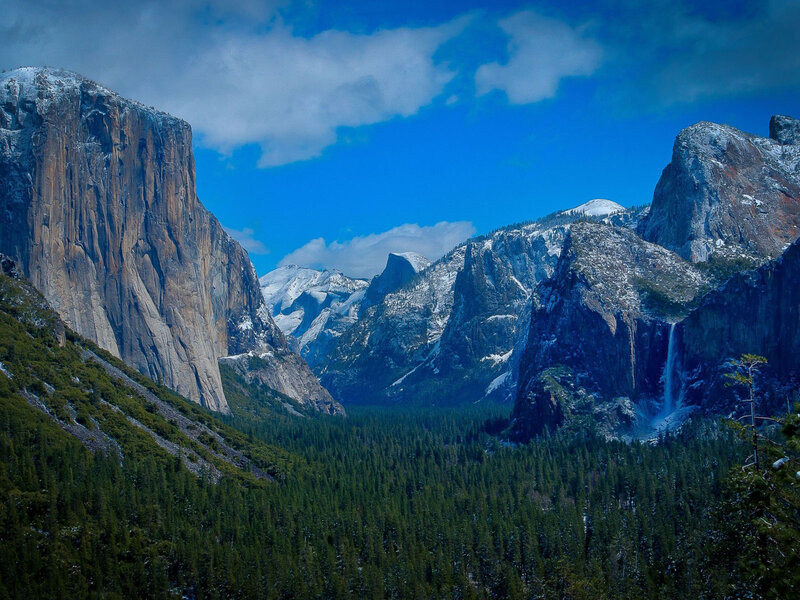 Yosemite Valley Landscape — Blue, Dramatic, Winter