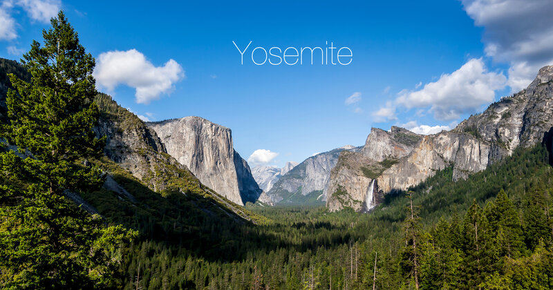 Yosemite Valley Landscape — Blue, Serene, Afternoon, Photograph, Mountains, Forest
