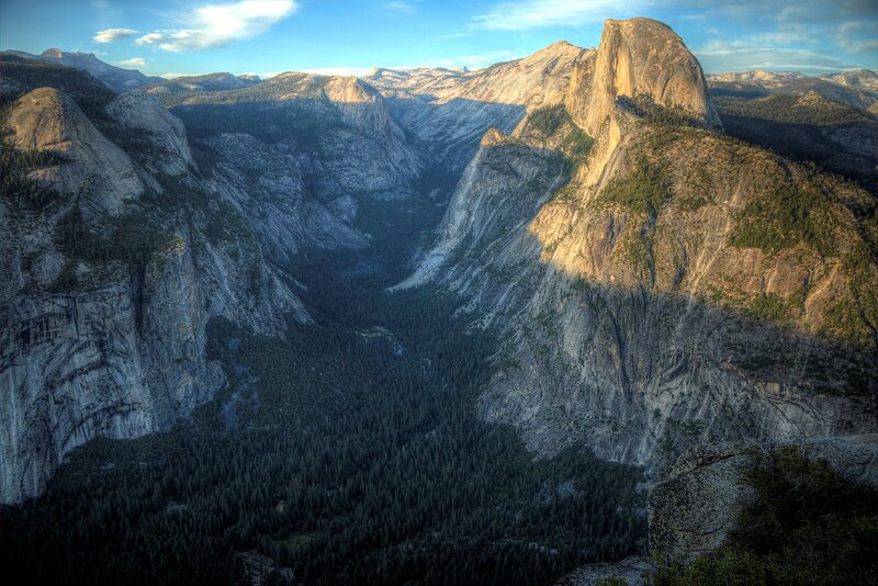 Yosemite Valley Landscape — Blue, Serene, Morning, Photograph, Mountains, Forest
