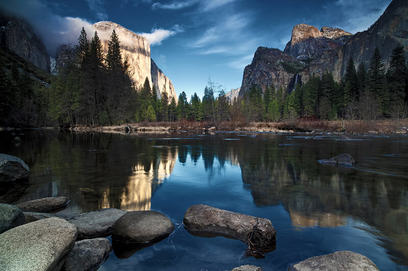 Yosemite Valley Landscape — Blue, Serene, Morning
