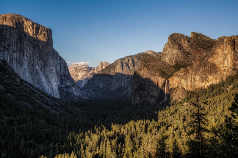 Yosemite Valley Landscape — Blue, Serene, Sunset, Photograph
