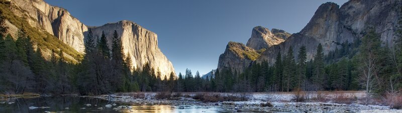 Yosemite Valley Landscape — Blue, Serene, Winter