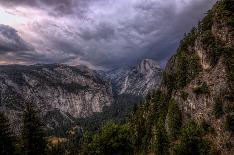 Yosemite Valley Landscape — Gray, Dramatic, Afternoon