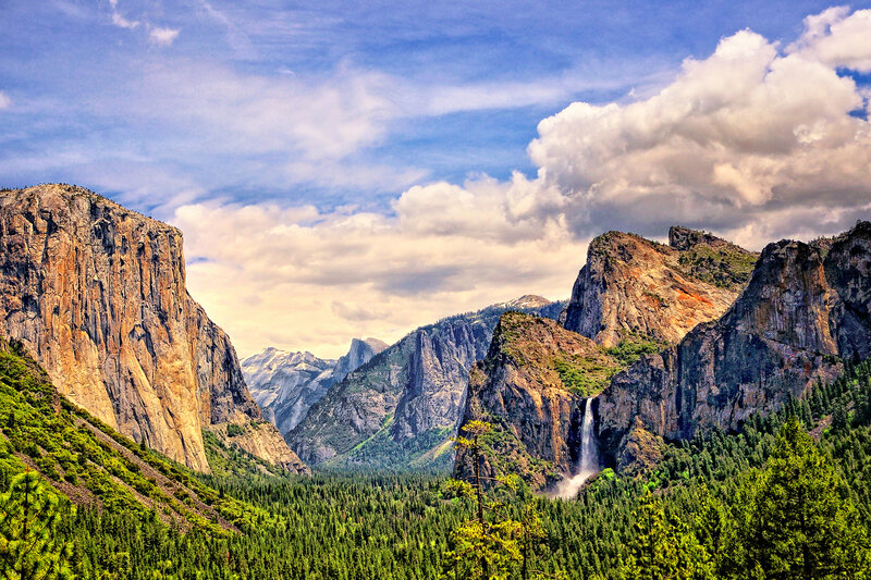 Yosemite Valley Landscape — Green, Dramatic, Afternoon, Photograph