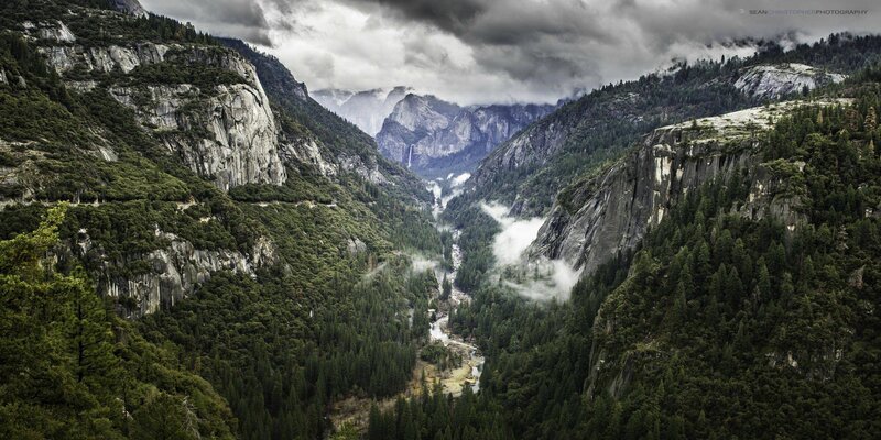 Yosemite Valley Landscape — Green, Dramatic, Photograph