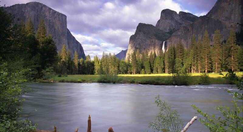 Yosemite Valley Landscape — Green, Serene, Afternoon, Photograph, River, Trees