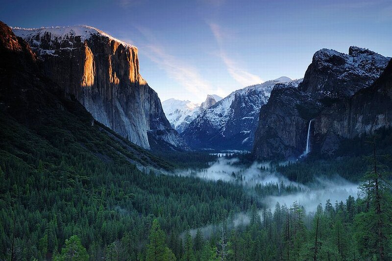 Yosemite Valley Landscape — Green, Serene, Morning