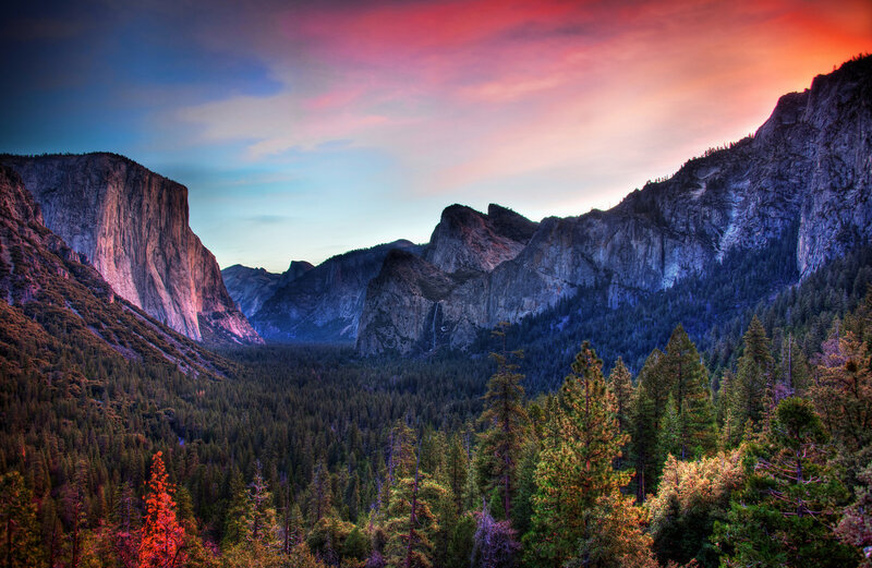 Yosemite Valley Landscape — Red