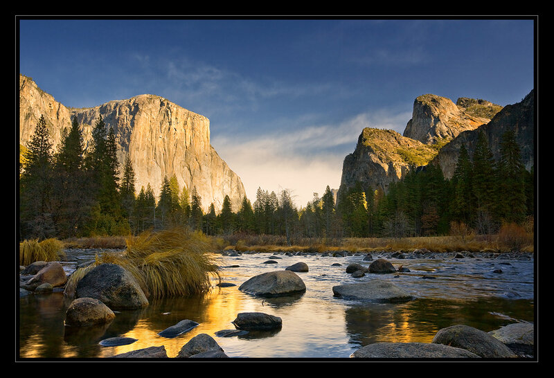 Yosemite valley river scene