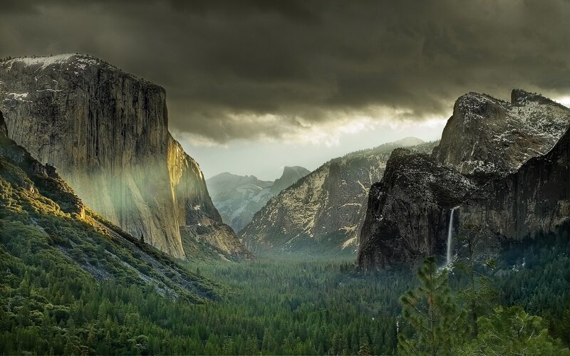 Yosemite Valley storm scene