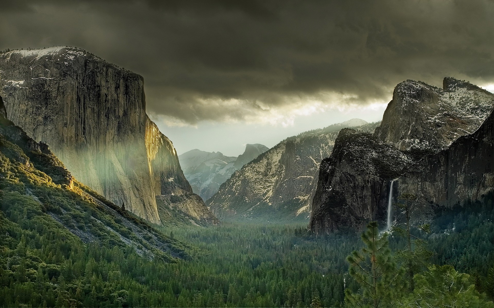Yosemite Valley storm scene