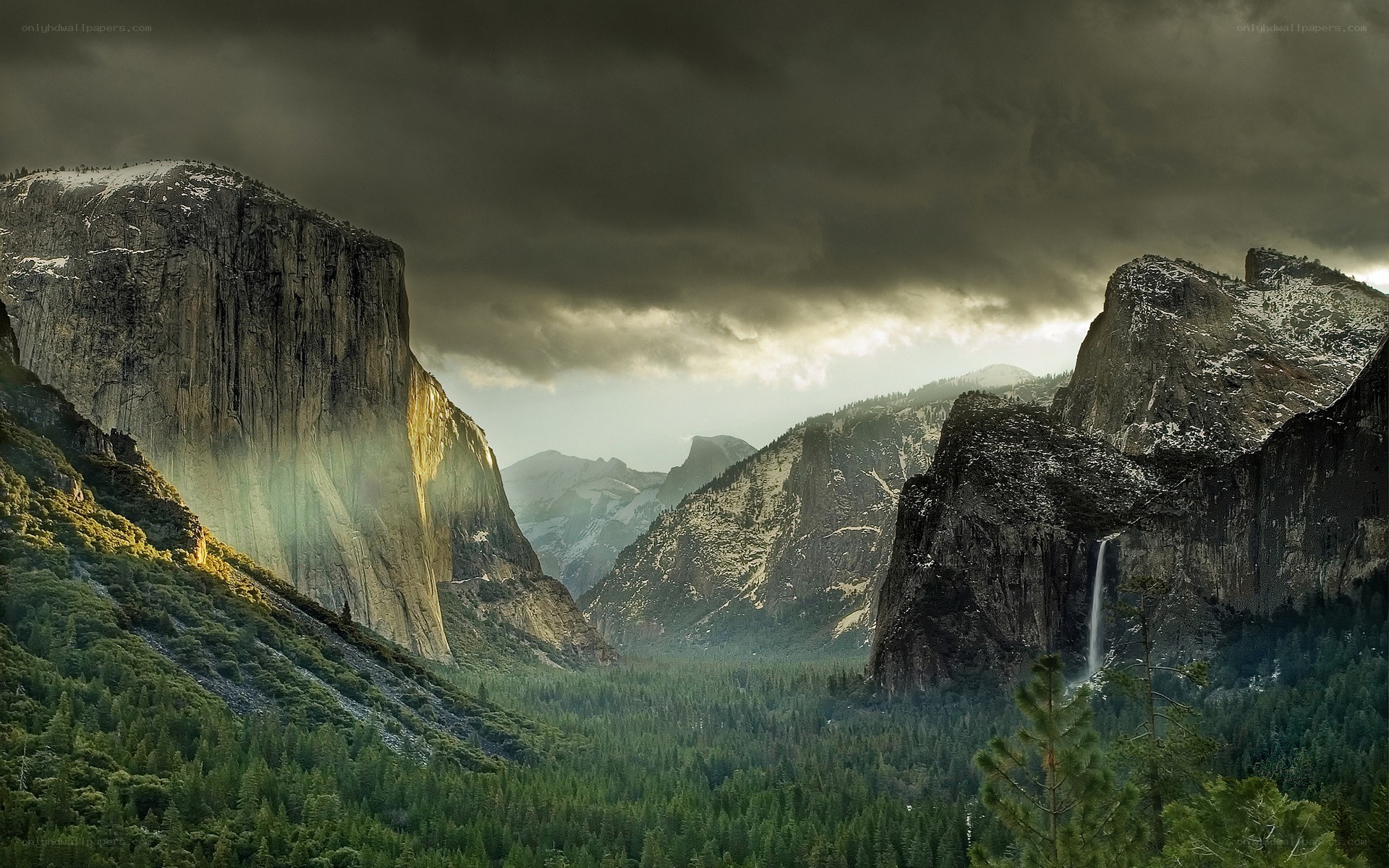 Yosemite Valley storm scene