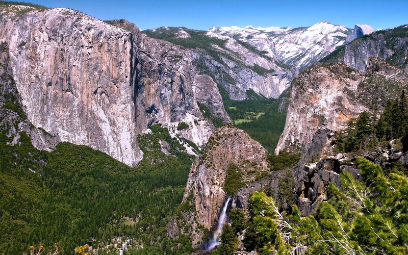 Yosemite Valley Waterfall — Green