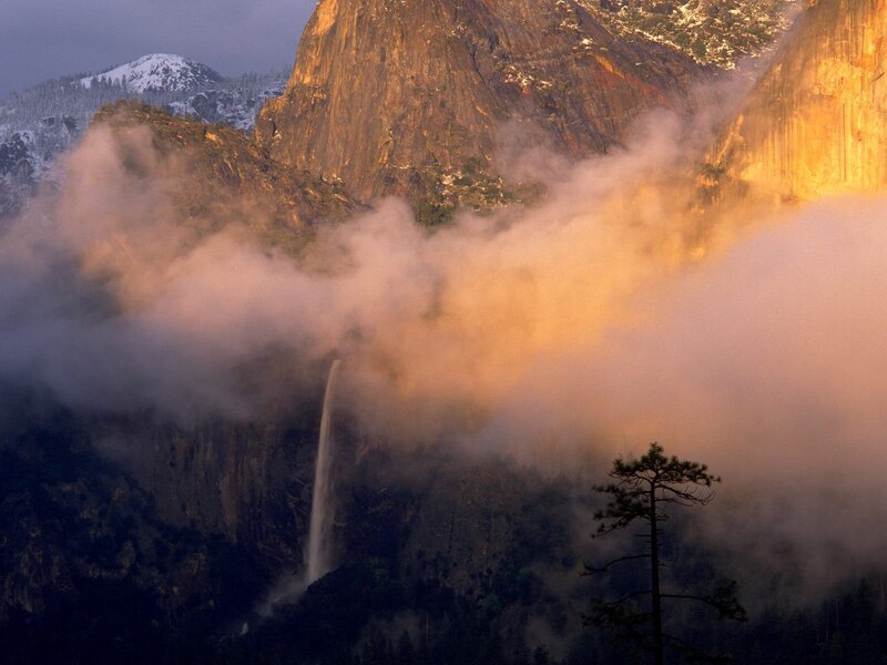 Yosemite waterfall at sunrise