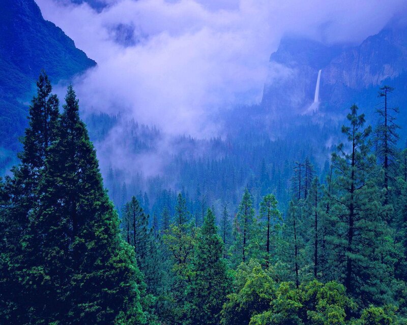 Yosemite Waterfall — Blue