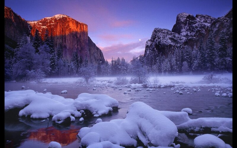 Yosemite winter sunset