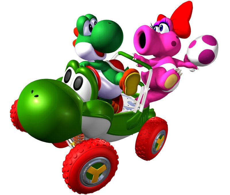 Yoshi and Pink Yoshi in Kart