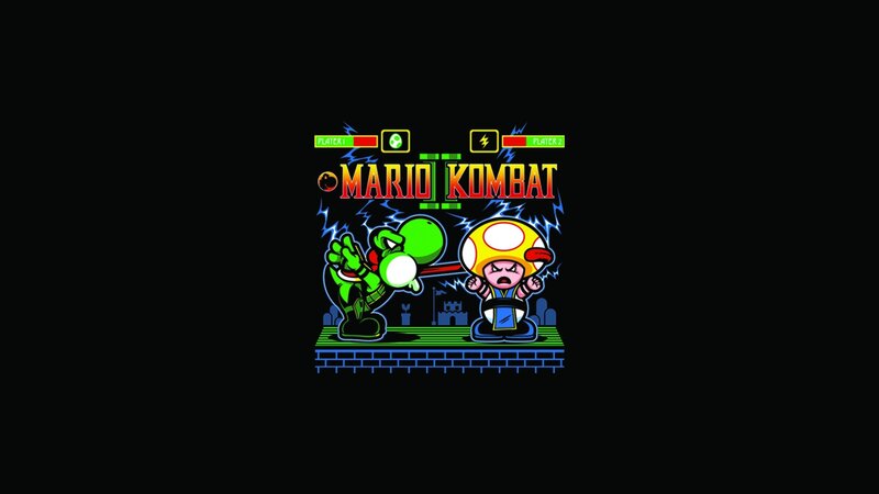 Yoshi and Toad Fighting