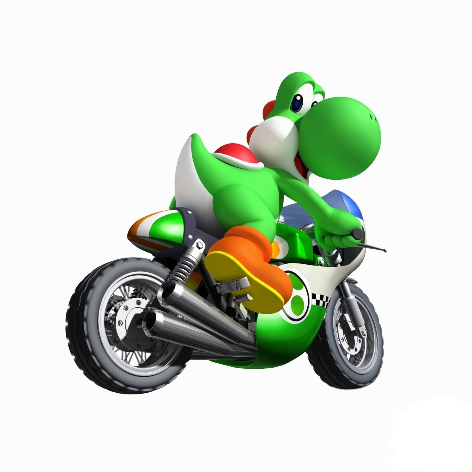 Yoshi on a motorcycle