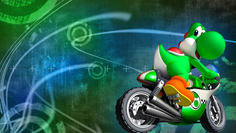 Yoshi on a motorcycle