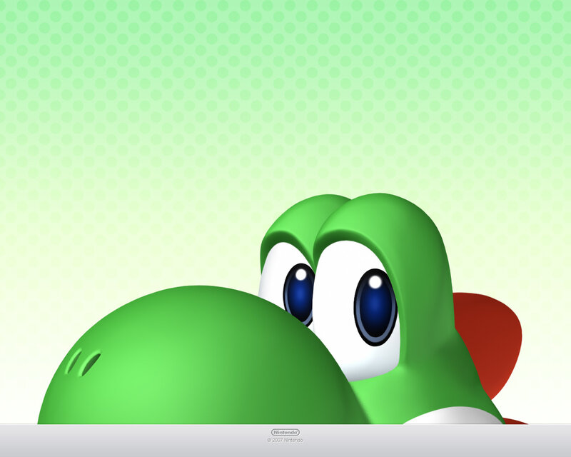 Yoshi peeking from behind