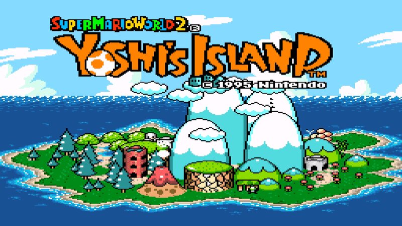 Yoshi's Island Title Screen — Blue