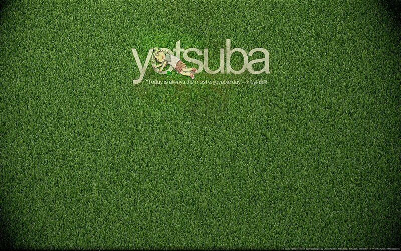 Yotsuba on a grassy field