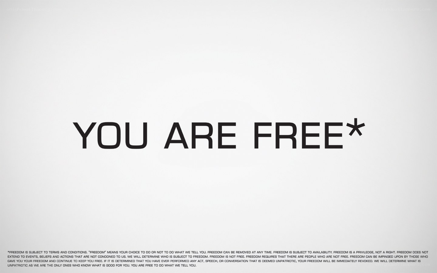 You Are Free message