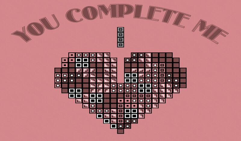 You Complete Me heart design