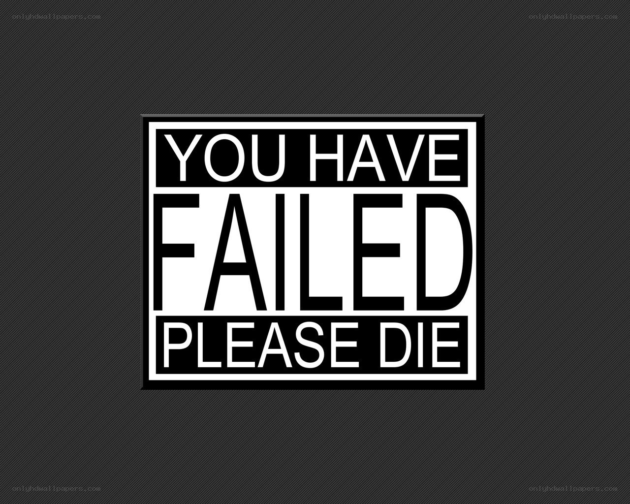 You Have Failed Please Die