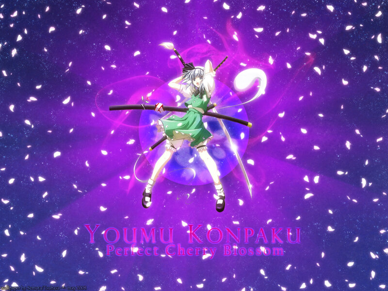 Youmu Konpaku in cherry blossoms