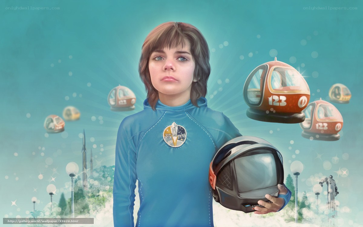 Young astronaut with helmet