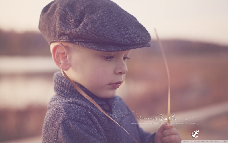 Young Boy in Cap — Gray