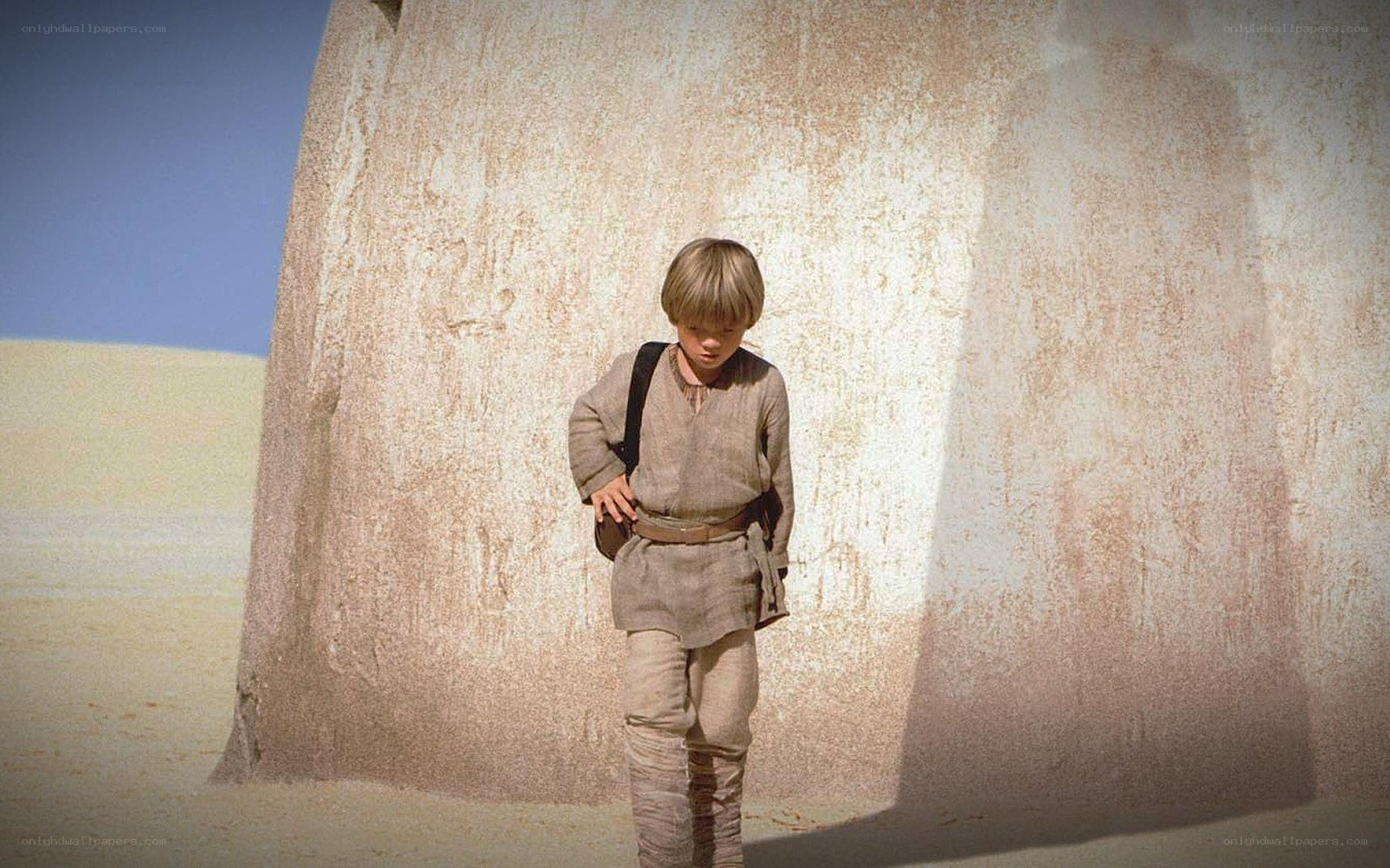 young boy in desert scene