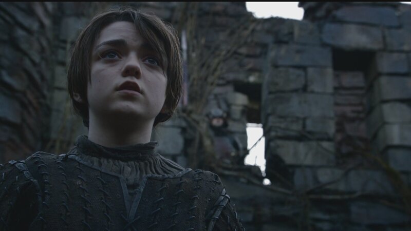 young boy in ruined castle