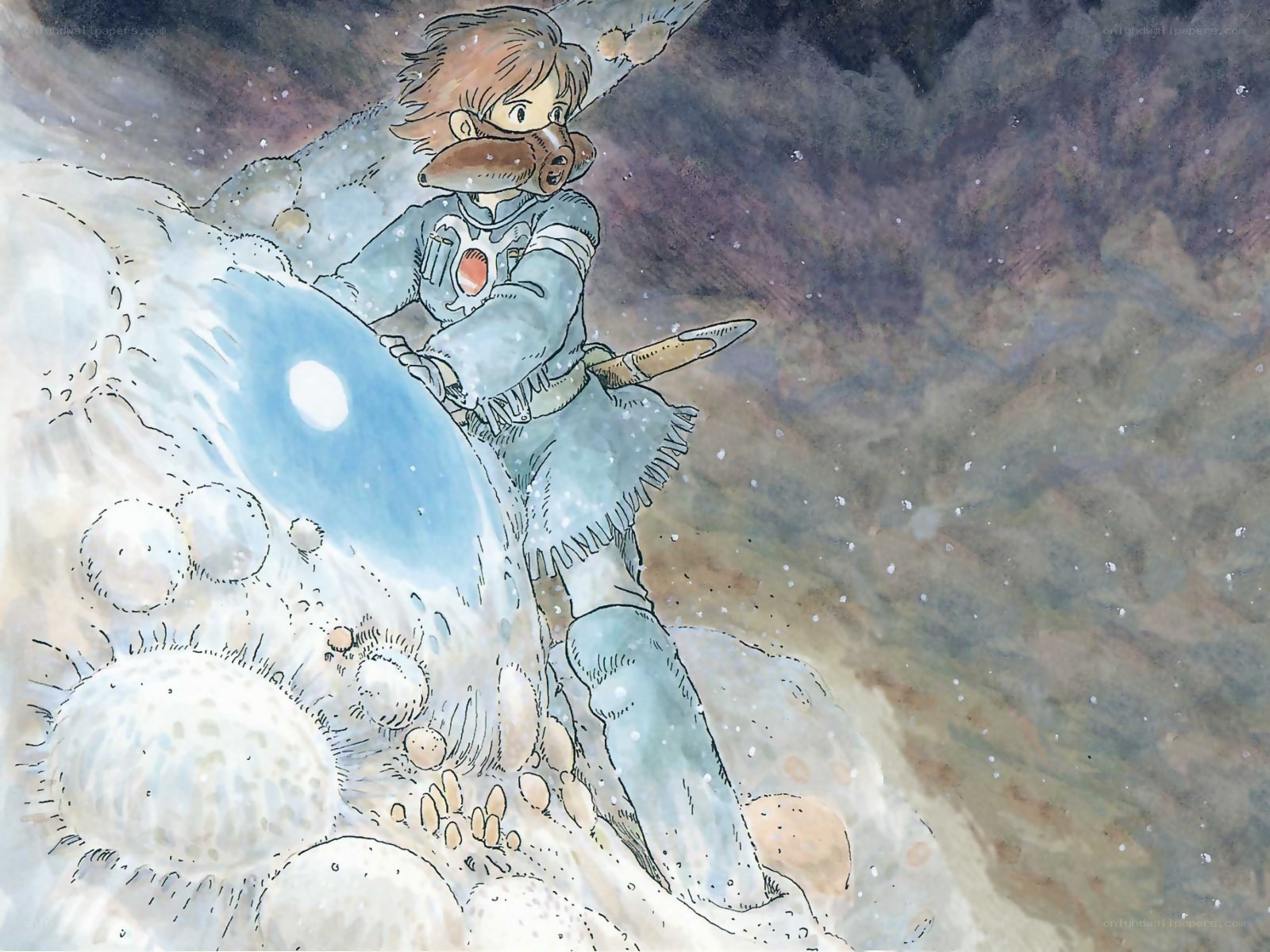 Young boy in snowy landscape
