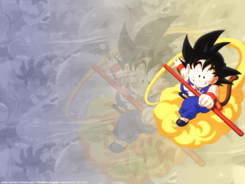 Young Boy on Flying Cloud — Yellow, Playful, Anime, Staff