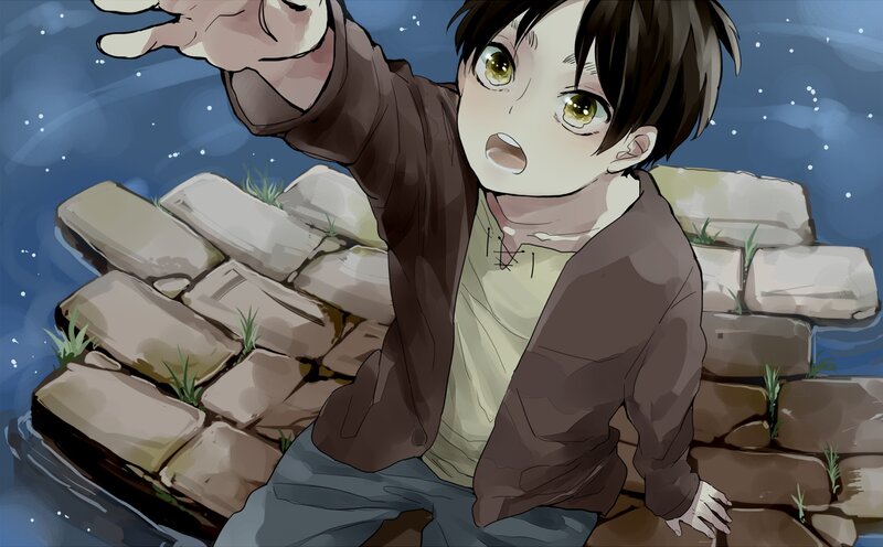 Young Boy on Stone Wall