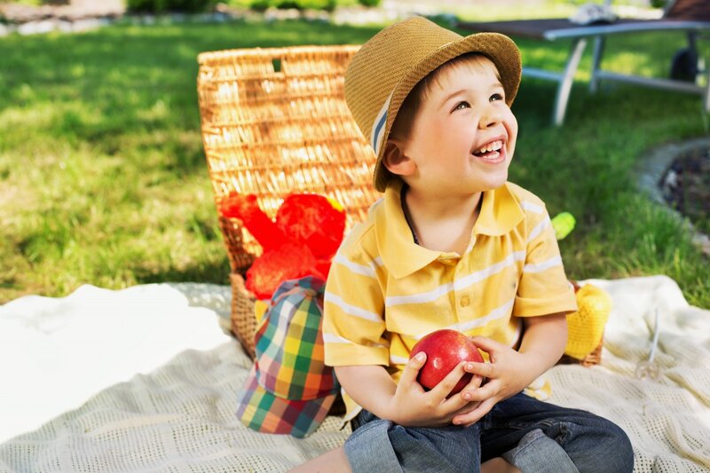 Young Boy with Apple