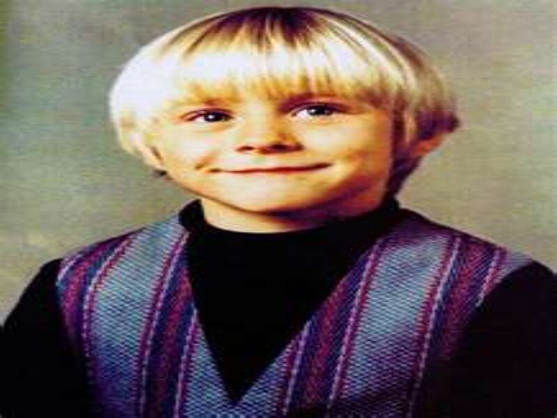 Young Boy with Blonde Hair — Purple