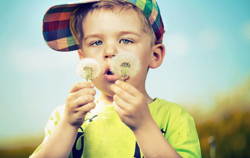 Young Boy with Dandelions