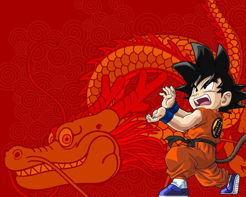 Young Boy with Dragon — Red