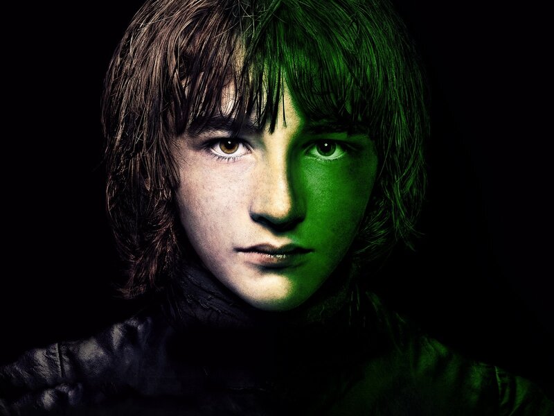 Young Boy with Green Lighting
